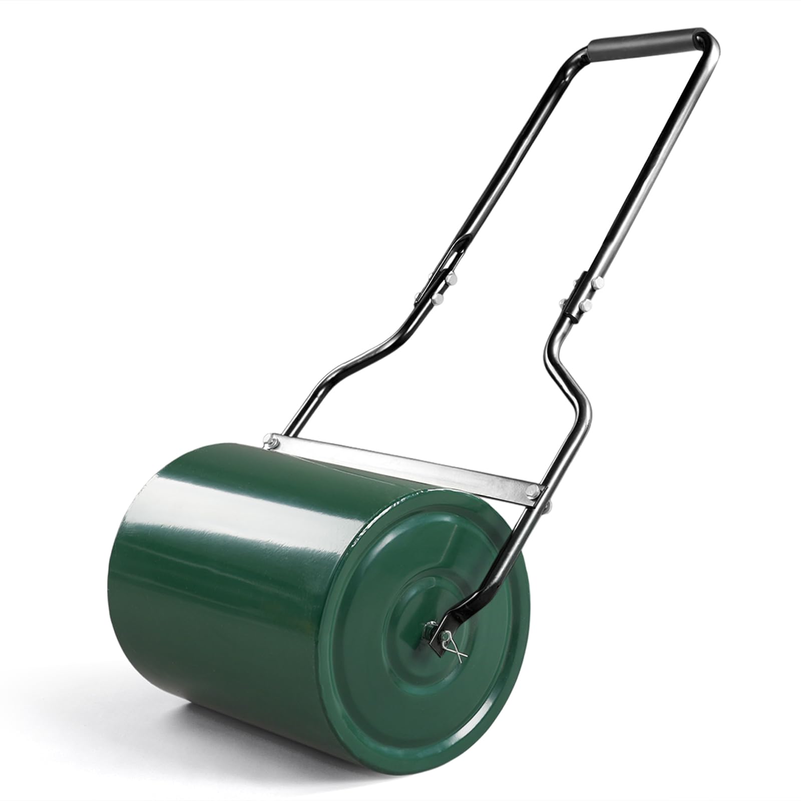 Outvita Lawn Roller, 8 Gallons Water and Sand Filled Garden Drum Roller with U Shaped Handle Tow beind Sod Roller for Planting, Seeding(Black ? Green)