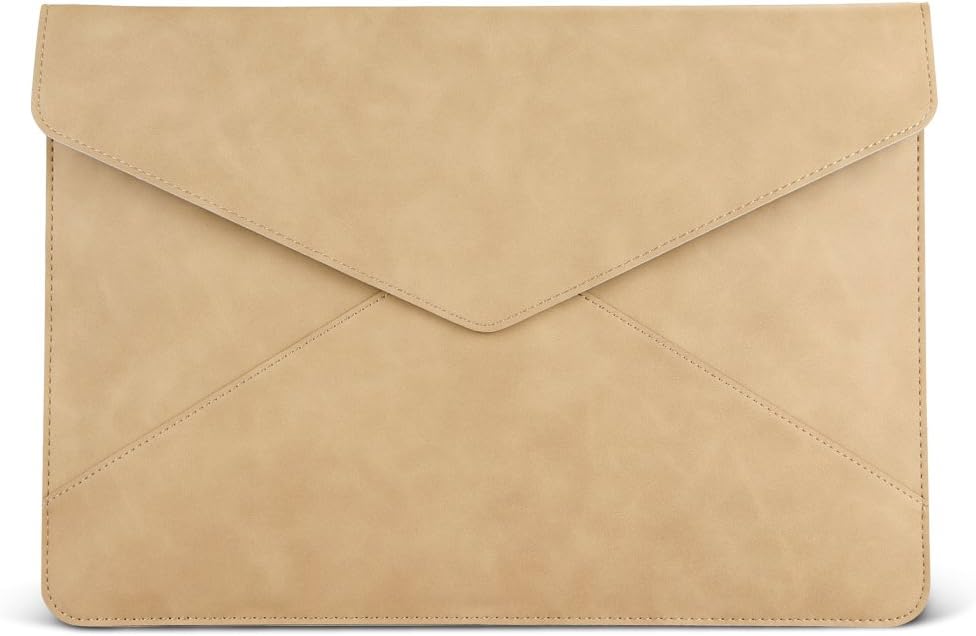 InRich [Slim Envelope Design, Soft PU Leather] 11.6 Inch Laptop Sleeve Cover Portfolio Case Notebook Carrying Bag for MacBook Air 11 / iPad Air/Galaxy Tablets-Khaki