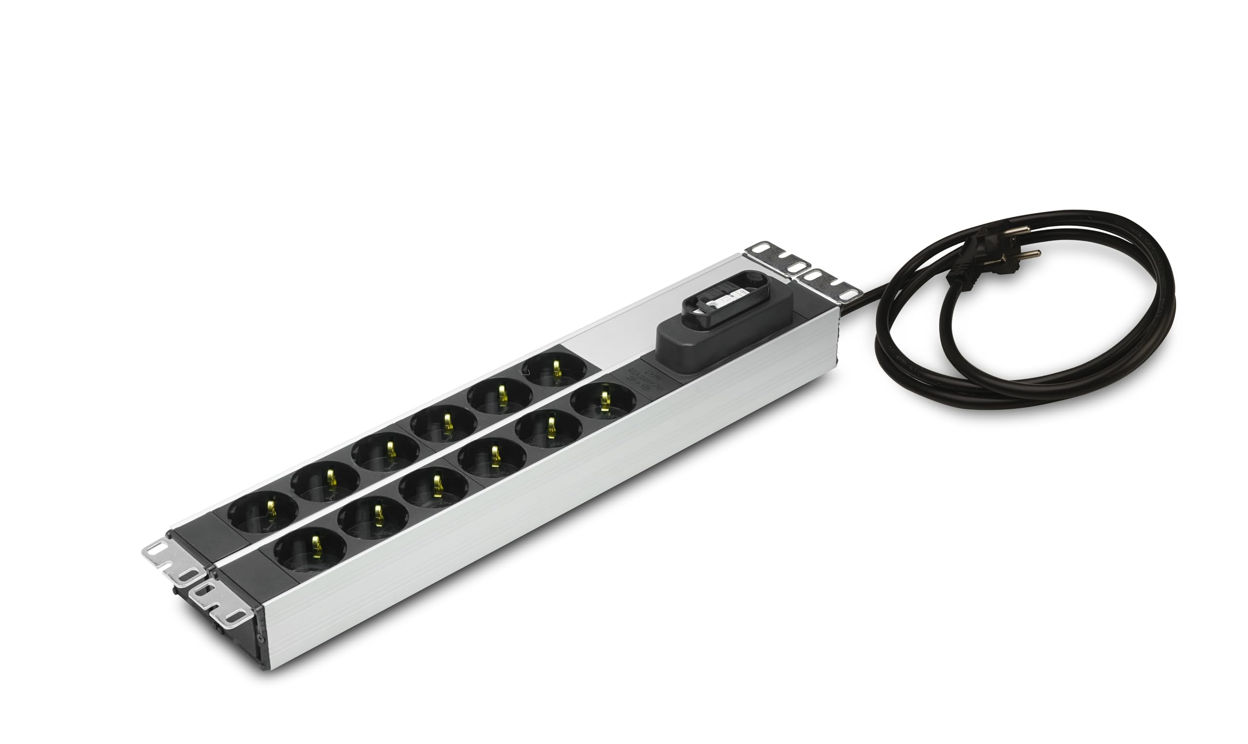 DORAX 19" 2U 12'li Schuko 1,8Mt Kablolu Kabinet Grup Prizi (PDU)-16A Sigortalı