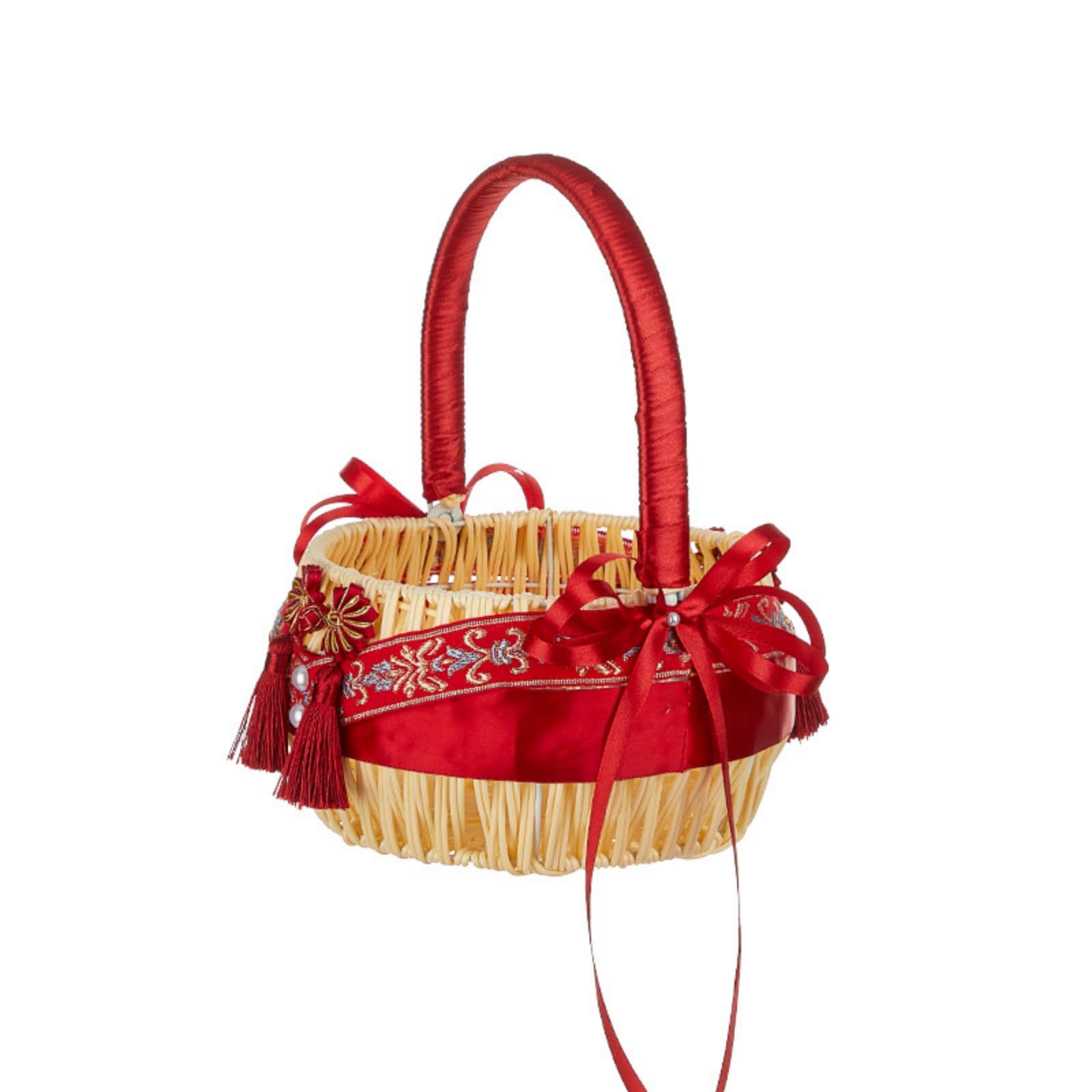 Panier de fleurs de mariage romantique en pétales pour cortège de cérémonie