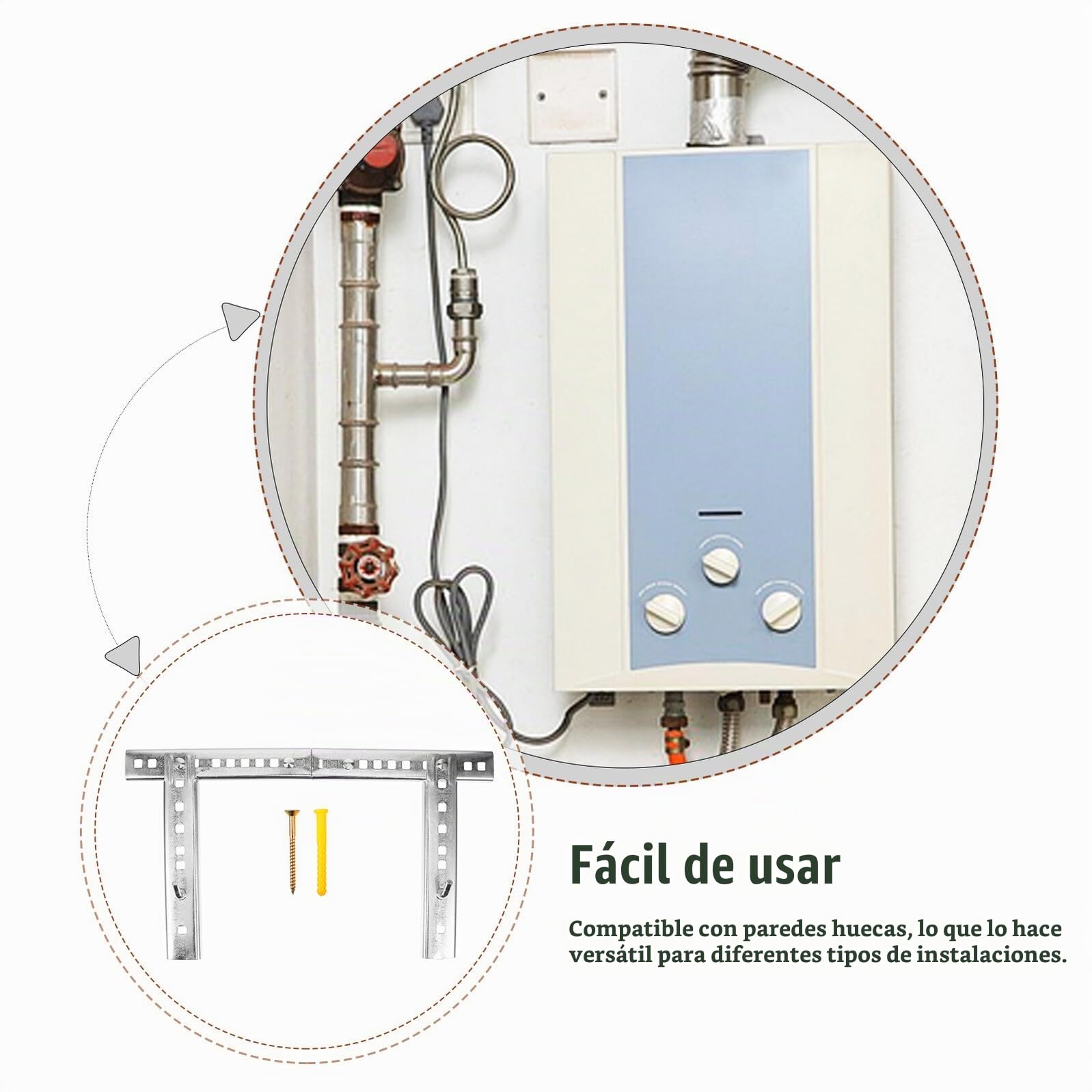 Calentador Pequeños para Eléctrico Soporte de Hierro Agua Compatible Huecas, Diseño Compacto Adecuado y Reducidos Paredes para Baños Espacios