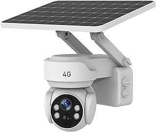 4G LTE Cellular Security Camera Wireless Outdoor, No WiFi Solar-Powered Battery Camera,Human Detection, PIR Motion Sensor, PTZ Camera with 2K Color Night Vision 2 Way Audio (White)