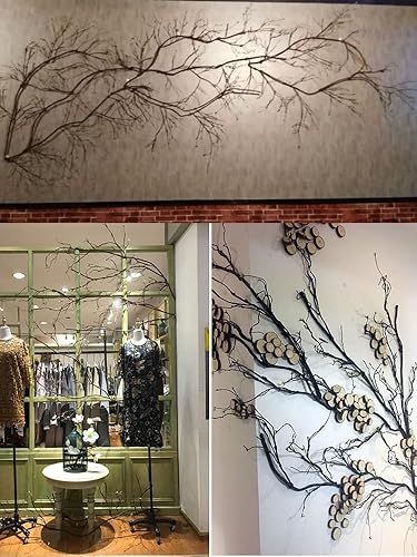Miniatura 9 de 300cm/118in colgante de pared artificial de cerezo ramas tronco flexible ramitas ratán liana plantas falsas para el hogar, boda, jardín, habitación,