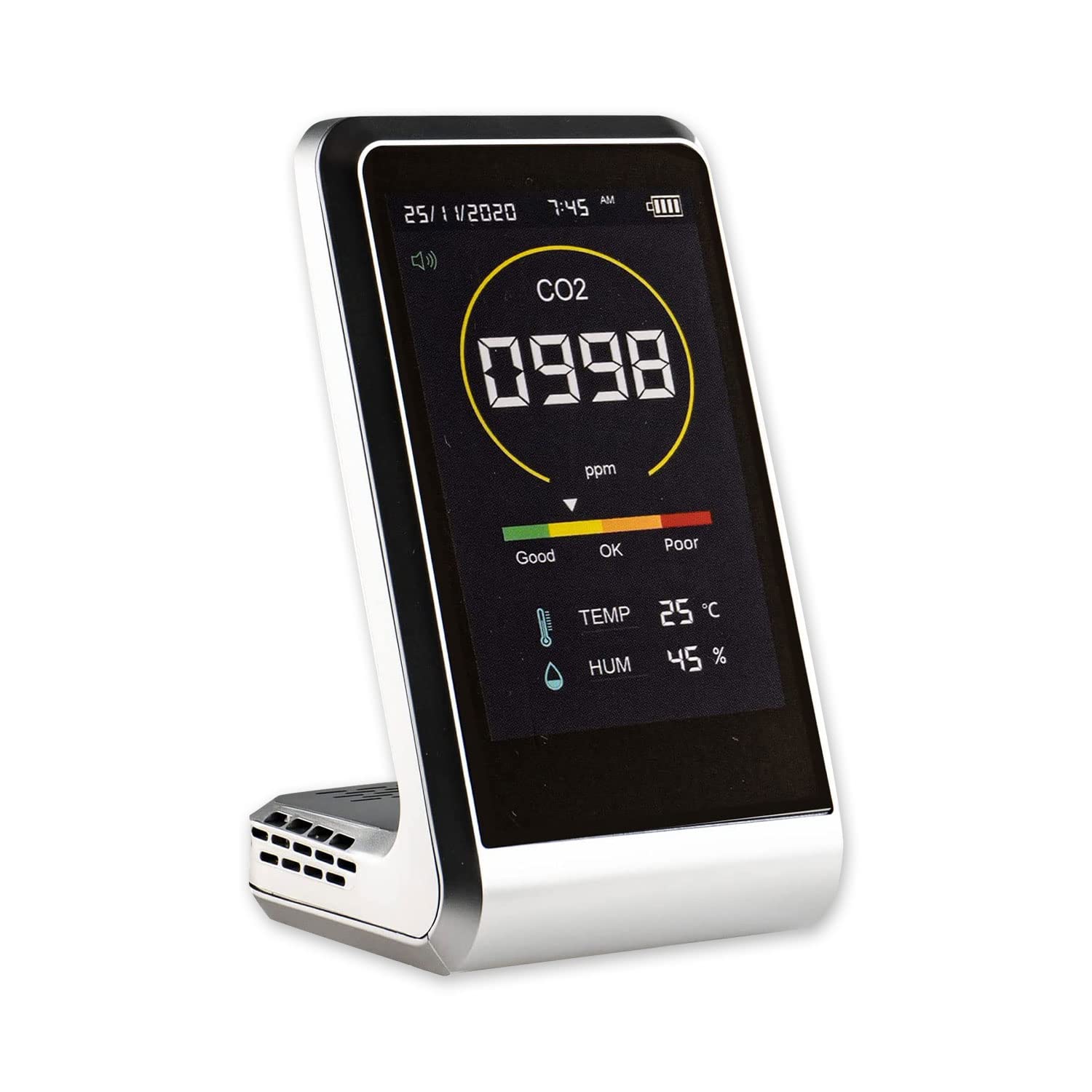 Rilevatore Anidride Carbonica 6 In 1 - Monitor Qualità Aria, Per CO2, CO, PM, HCHO, TVOC, Temperatura, Display LED - Foto 2