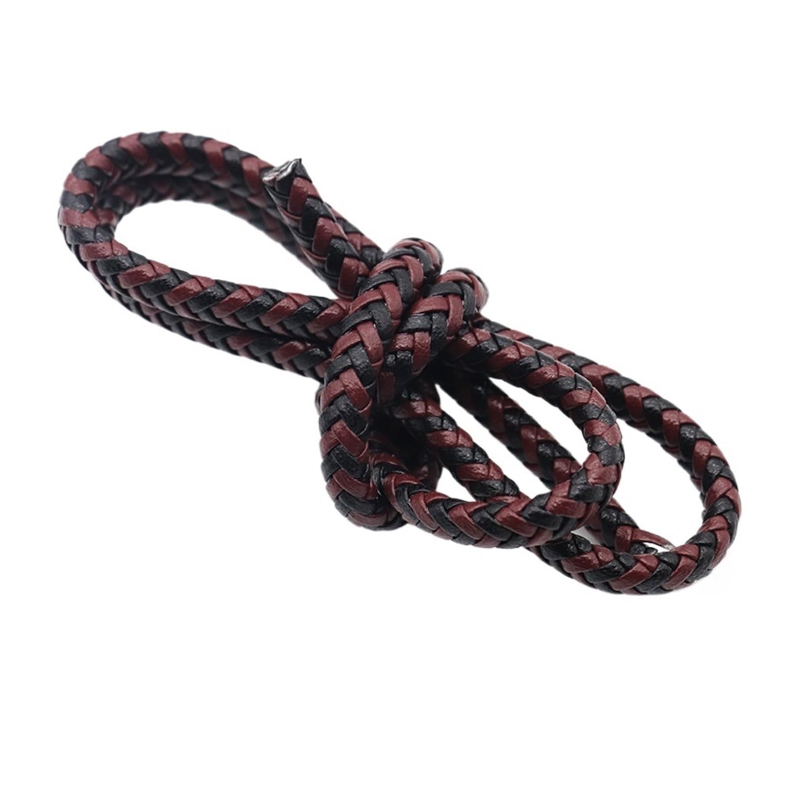 Genuine Braided Leather Cord 1 Meter Round Flat Genuine Leather Cords Vintage Cording for DIY Bracelet Jewelry Making Findings(Color 8)