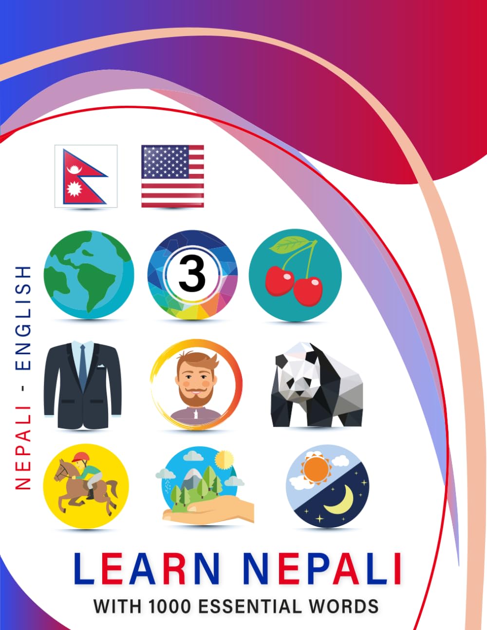 Learn Nepali with 1000 Essential Words: Bilingual Nepali - English Language Learning Book for Kids & Adults with Essential Vocabulary