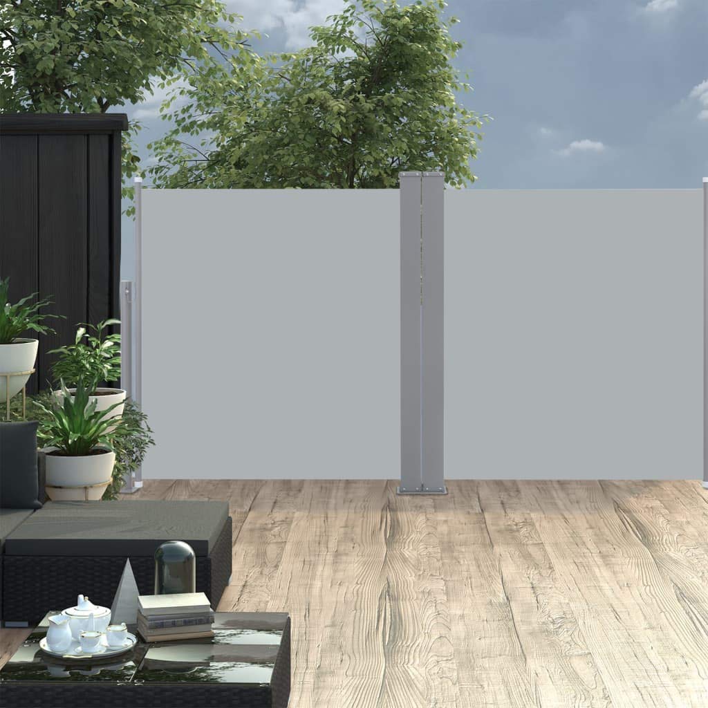 Tidyard Ausziehbare Seitenmarkise 100 x 600 cm Anthrazit Sichtschutz Sonnenschutz Windschutz Seitenrollo Markise Seitenwandmarkise Balkon Garten Terrasse Seitenmarkise Zertifiziert Sonnenschutz
