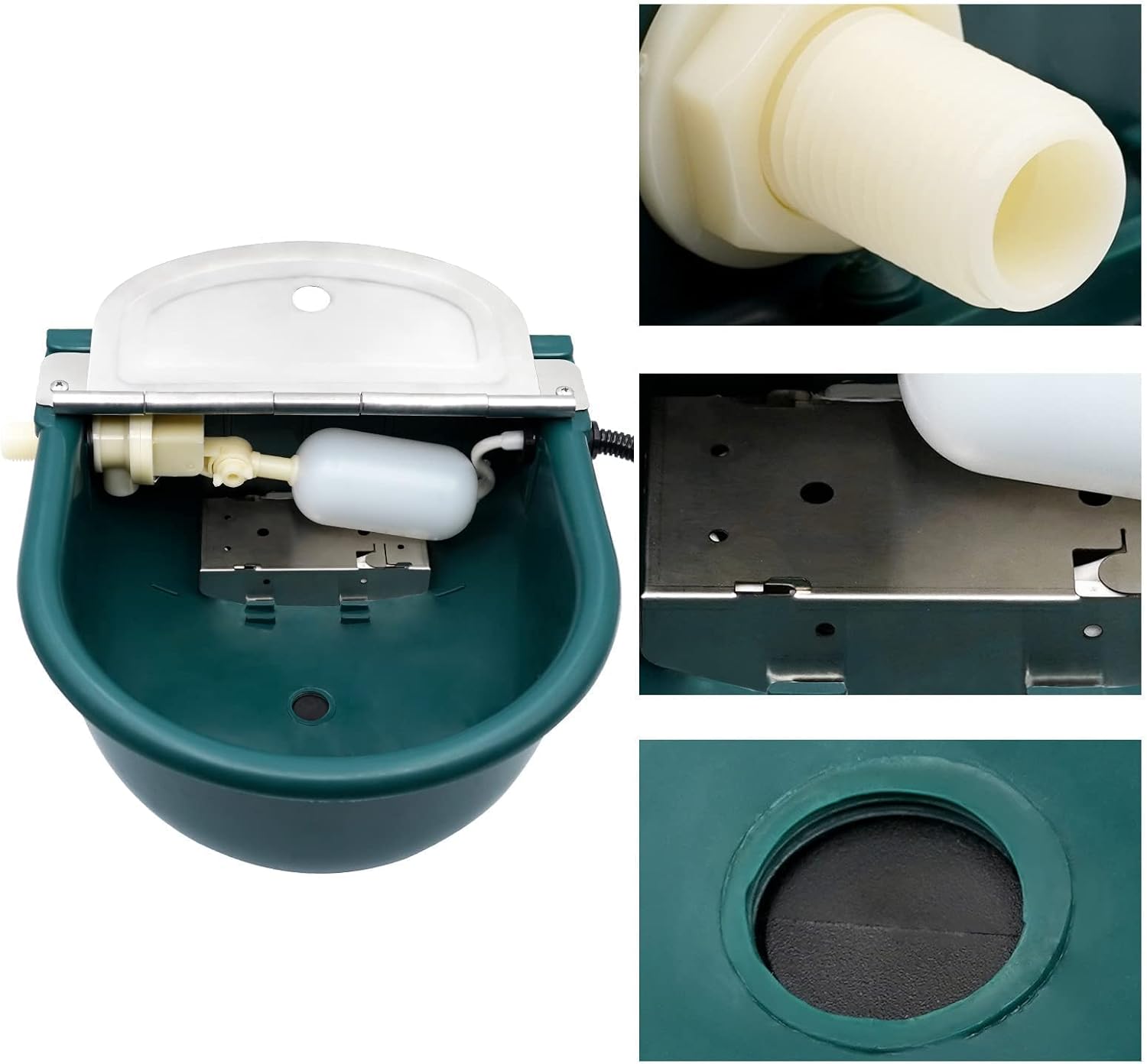 Junniu Horse Water Bowl Heater Heated Waterer Trough Automatic Watering System Water Dispenser for Livestock Animals Cattle Pig Cow Goat Sheep Pet Dog, Plastic Outdoors Constant Temperature : Pet Supplies