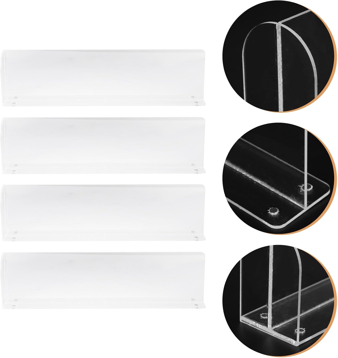 Acrylic Shelf Dividers 4pcs with Magnetic Strip for Retail Displays