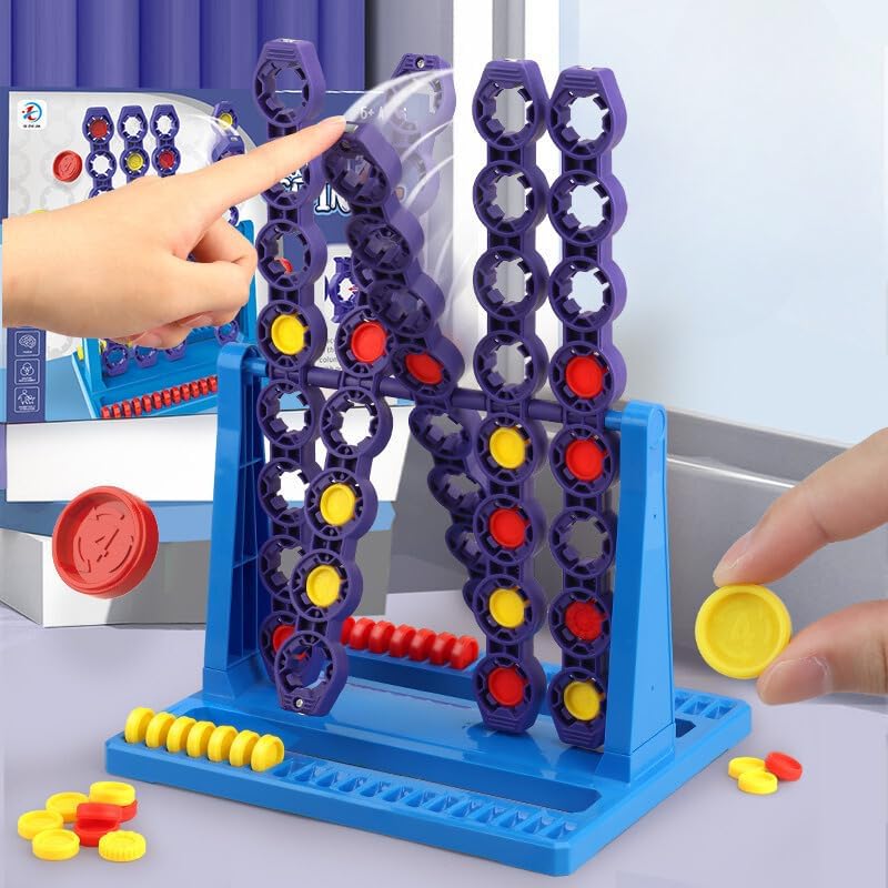 TERRIFI Connect 4 Spin Game for Kids, Spinning Connect 4 Grid Board Game, Classic Strategy Travel Game for Family, Ages 8 and Up