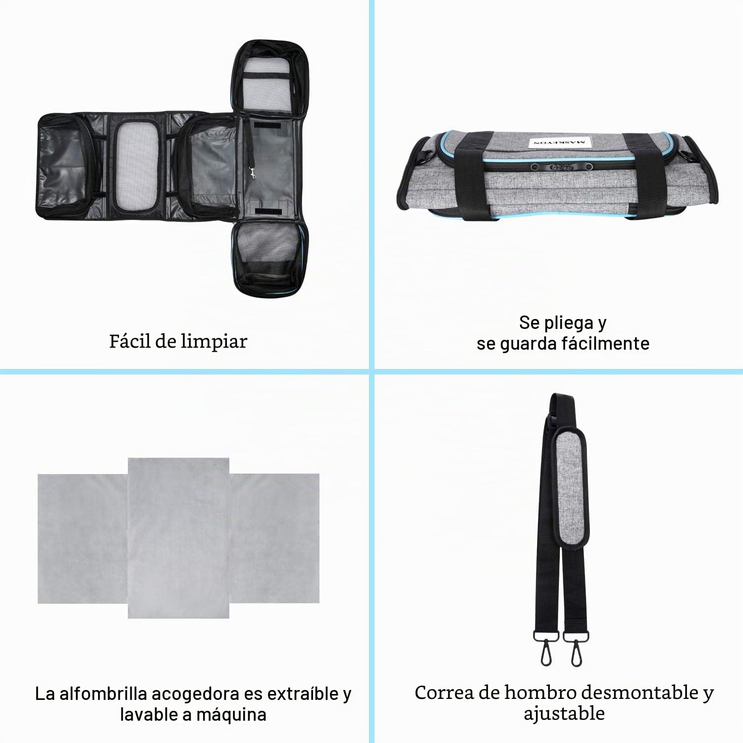 Transportador de mascotas aprobado por aerolíneas, transportador grande y suave para mascotas, transportador plegable de 4 lados expandible para gatos con almohadilla de forro polar extraíble