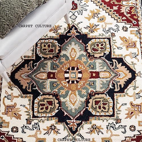 Image of Carpet Mahal Handmade Handwoven Tufted Made of 100% Soft Blended Wool Export Quality Carpets with 1 Inch Thickness (6x9 Feet) Color Multi