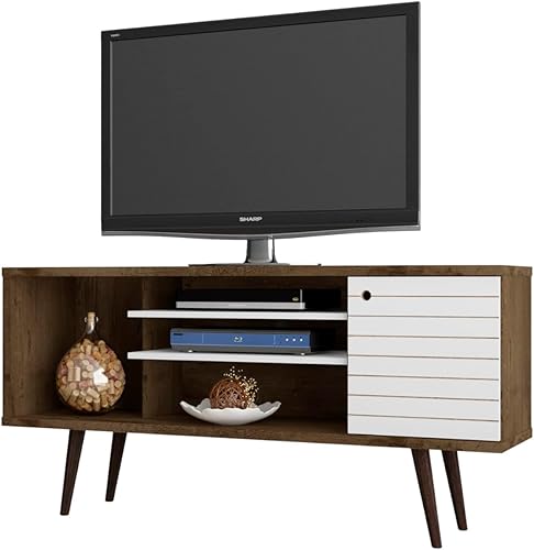 Miniatura 25 de Manhattan Comfort Liberty Soporte de TV Moderno de Mediados de Siglo para Televisores de hasta 46 Pulgadas, Centro de Entretenimiento para Negro