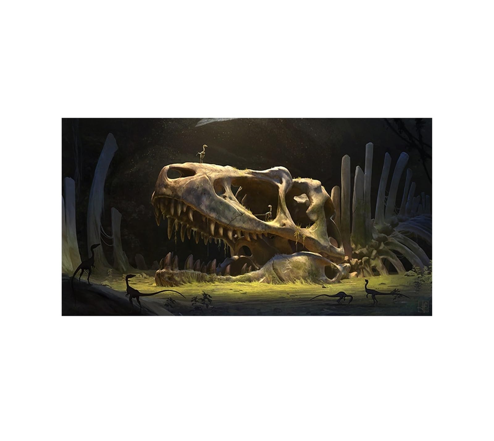 Aquarium Rückwandfolie Reptile Habitat Hintergrund Dinosaurier Knochen Wüste Tapete Aquarium Dekorationen PVC(50x80cm)