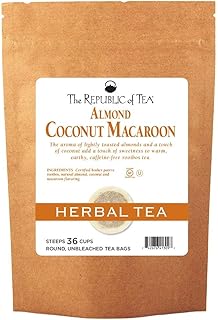 The Republic of Tea Almond Coconut Macaroon Red Rooibos Herbal Tea, 36 Tea Bag Refill