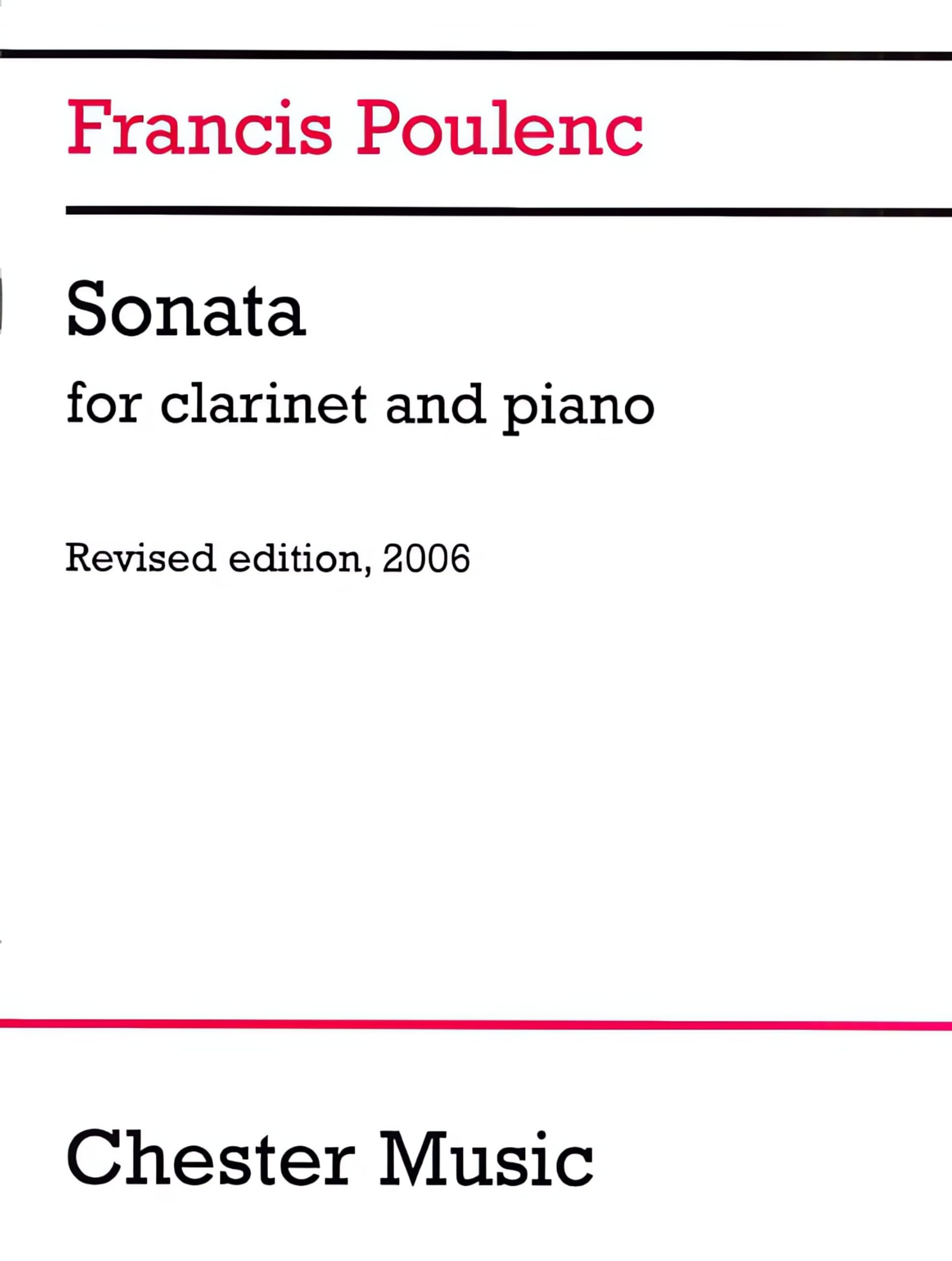 Clarinet Sonata: Revised Edition, 2006,Millan Sachania, Francis