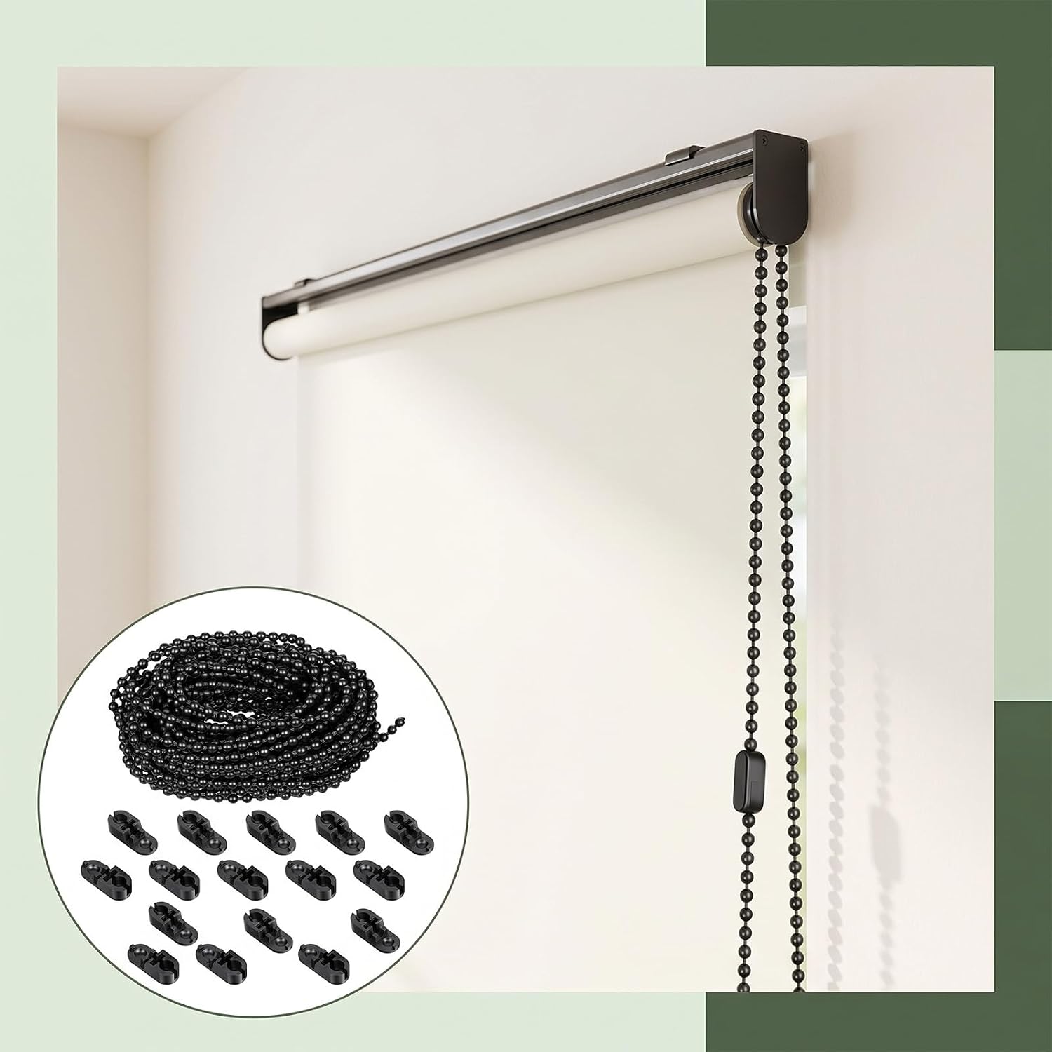 10 Meters Roller Blind Bead Chain Cord, Plastic Bead Chain