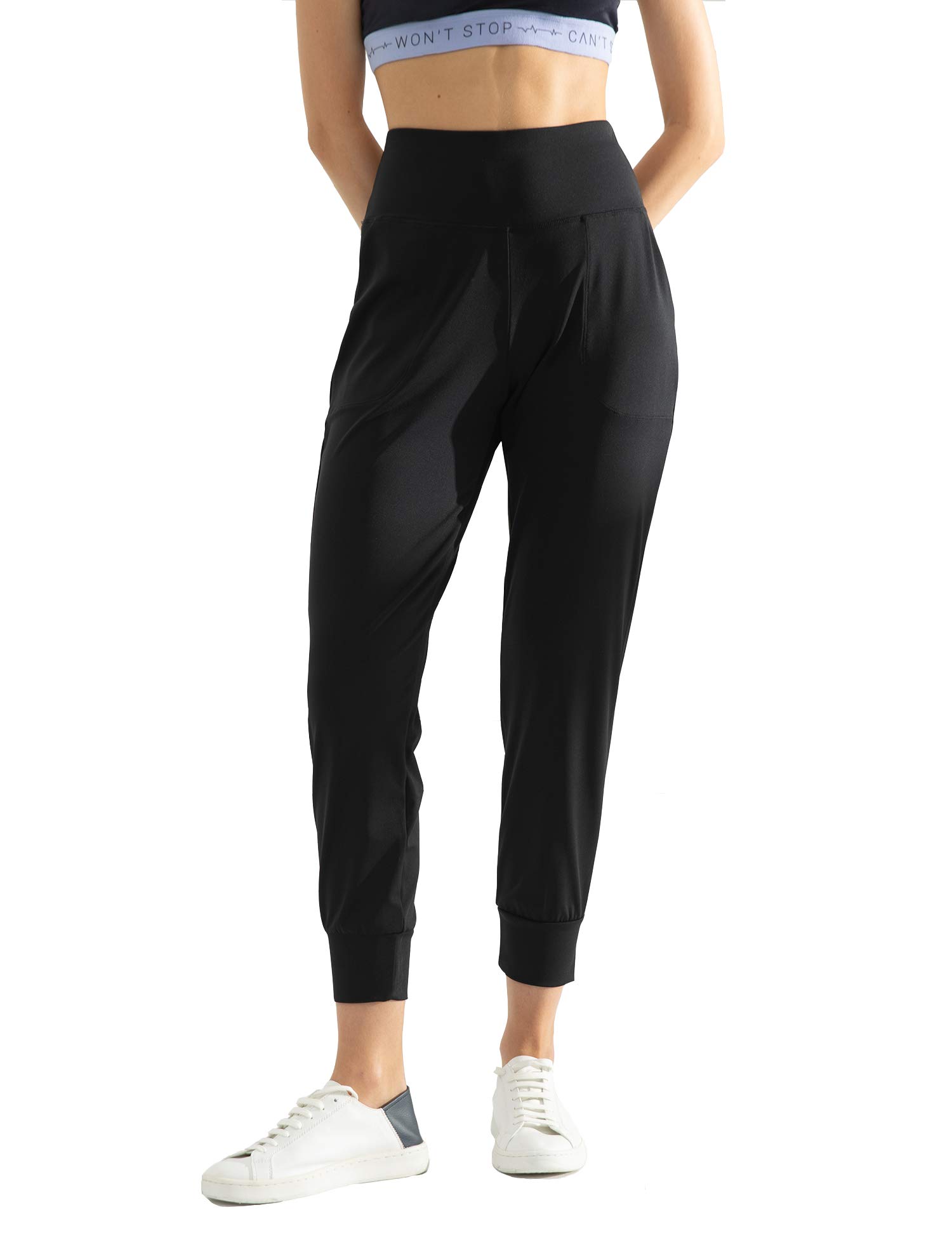 AJISAI Women's High Waisted Joggers with Pockets Yoga Pants for Running Lounge