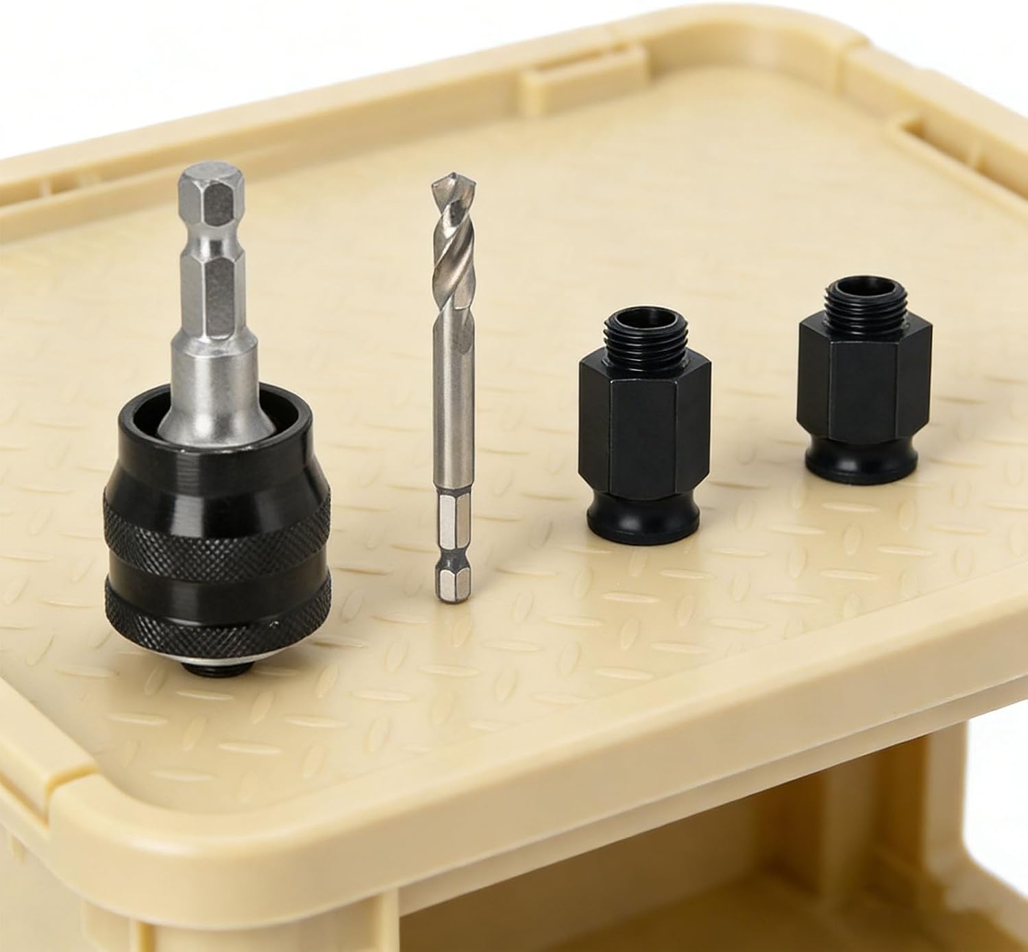 Fafeicy Hole Saw Arbor Quick Change Hole Saw Mandrel with Carbon Steel and Alloy Steel Drill Bit 2 Connectors Fast Eject Center Drill for Woodworking Home Repair