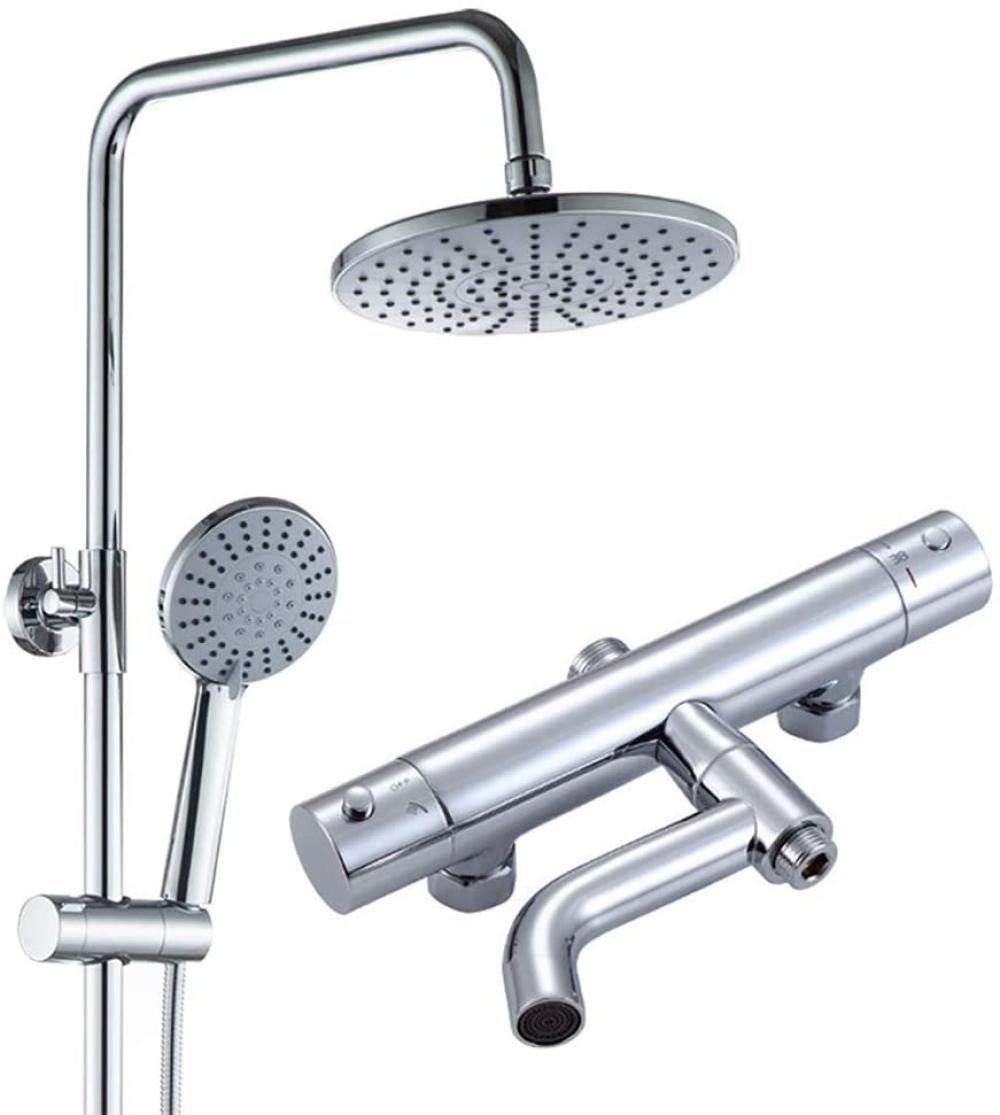 Brausegarnitur Messing Thermostatbrause Heb- und senkbar Drehbrause Anti-Korrosion Anti-Rost-Dusche Frei einstellbare Wasserbrause