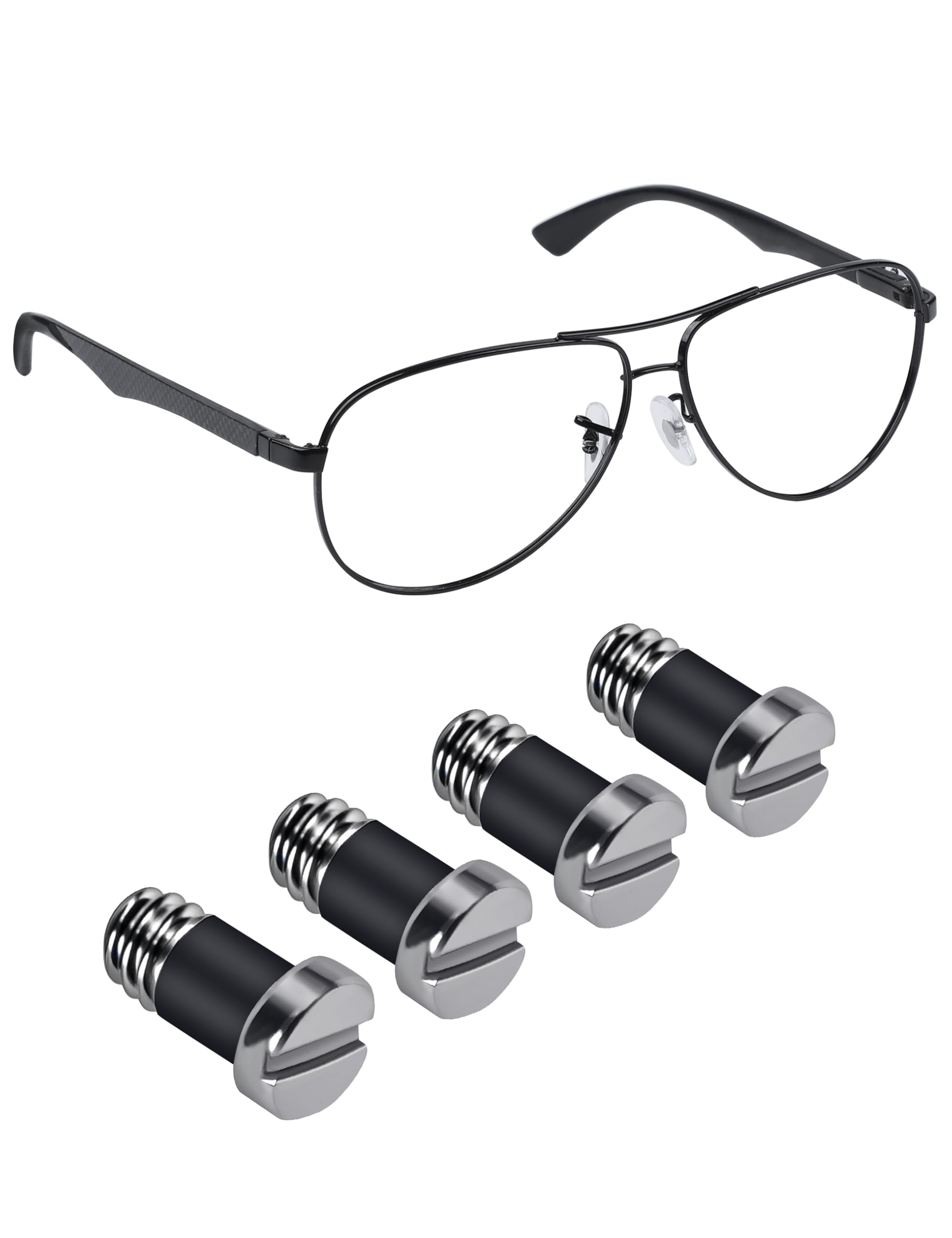 Well-aimed Replacement Screws Compatible with Ray-Ban RB3549 61mm Sunglasses Repair Kit, Flat Slotted - Silver