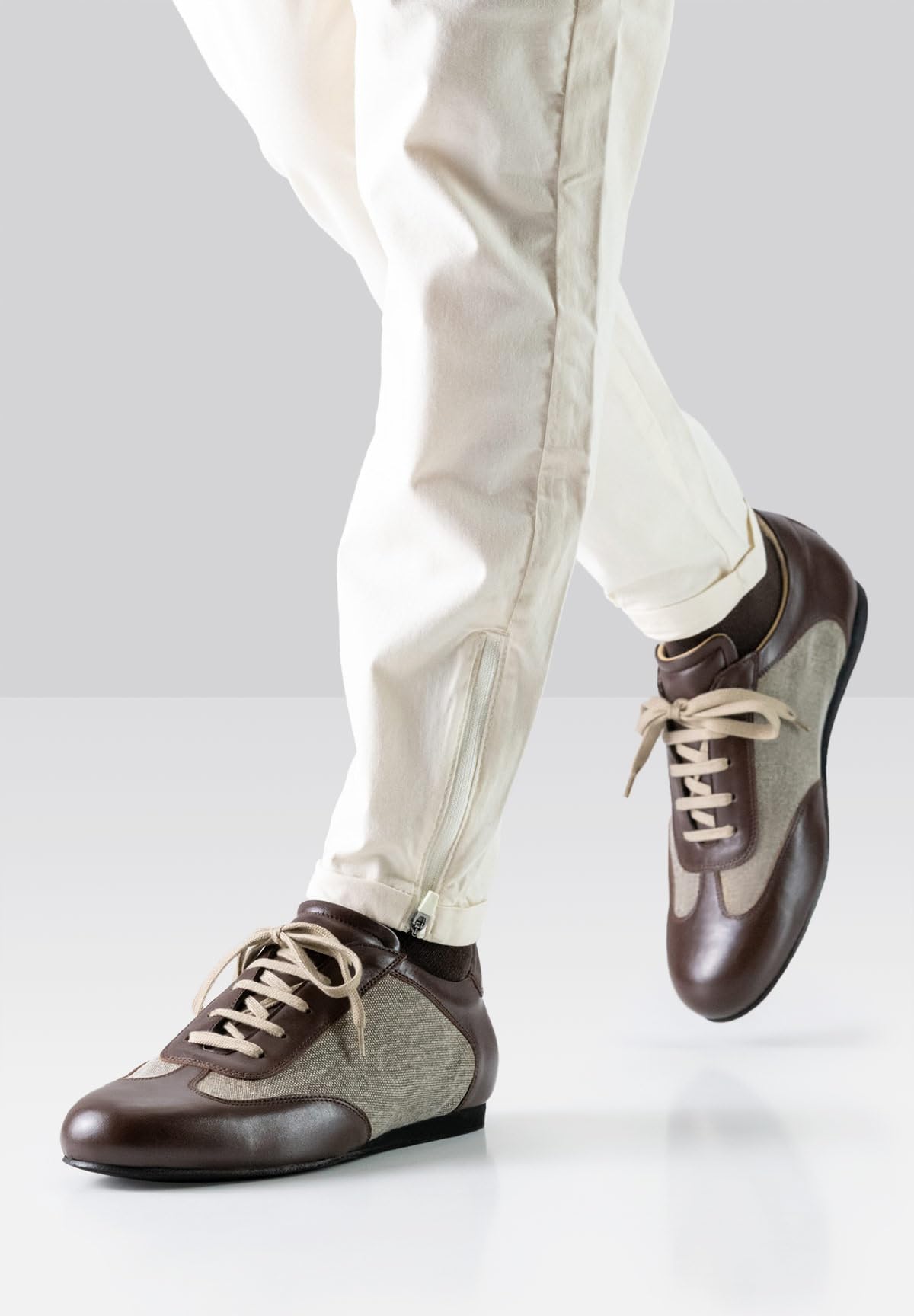 Werner Kern Positano Mens Dance Shoes (UK Size) (Beige/Brown Canvas/Nappa Leather, Adult, Men, 7.5, Numeric, US Footwear Size System, Medium)