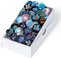 COOEAR 12mm Screw Fit Ear Gauges: 10 Pairs Random Glass Stone Flesh Plugs Tunnels Blind Box Surprise