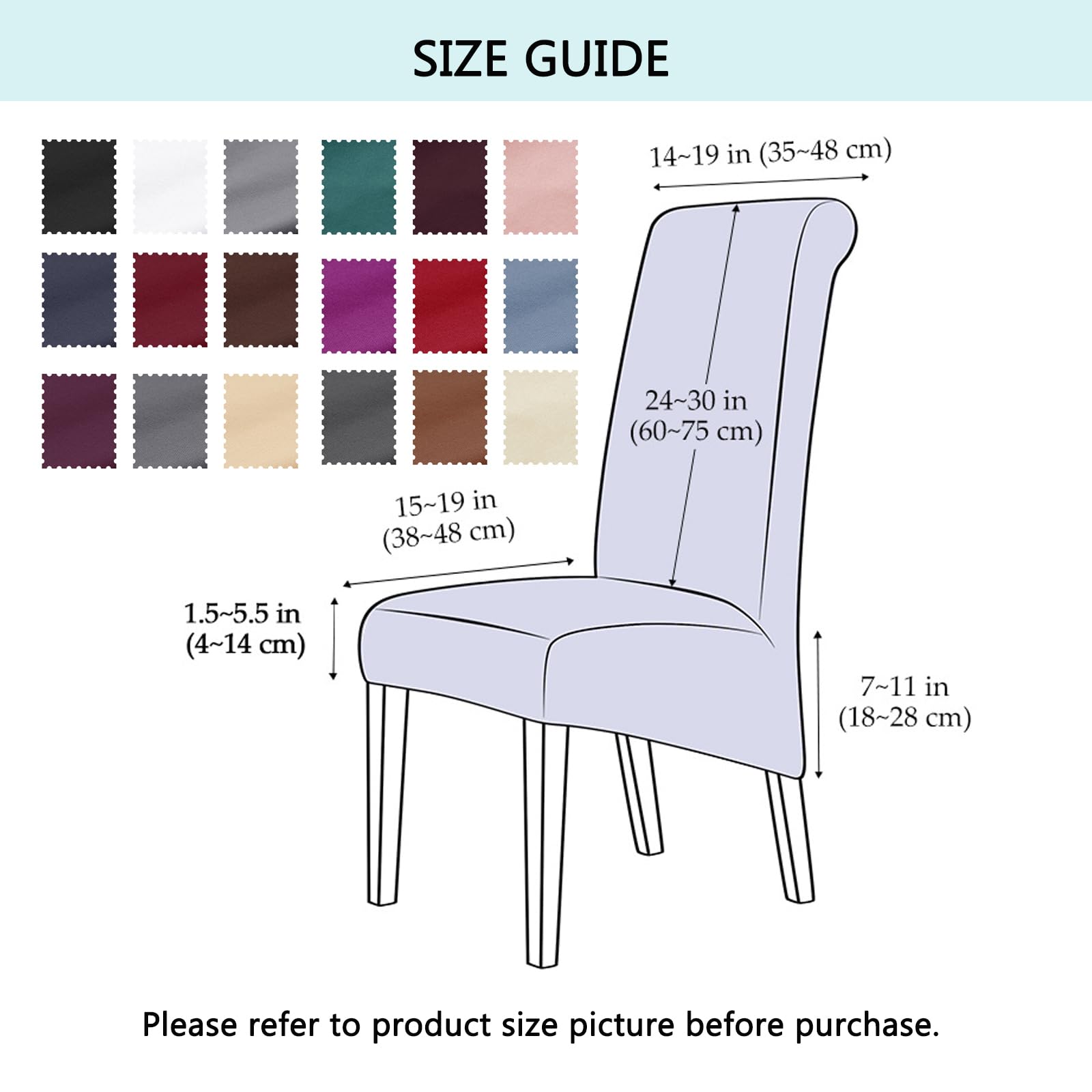 Housse De Chaise Protecteur De Chaise XL, Polyester, Gris, 6 Pièces, Antidérapante, Élastique, Lavable En Machine, Multifonctionnel