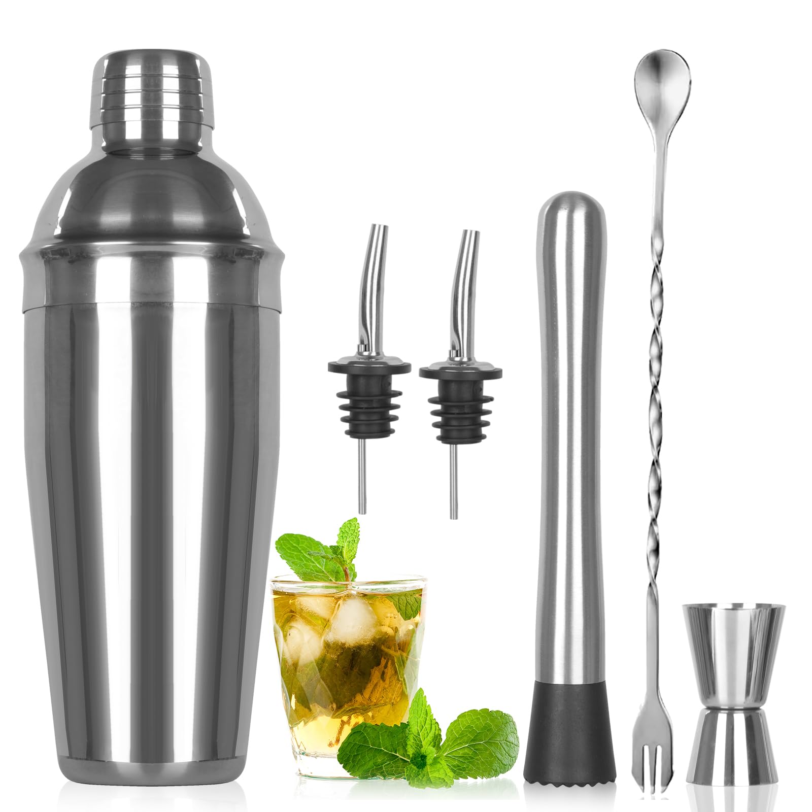 Ensemble de shaker à cocktail 6 pièces pour animer vos soirées entre amis