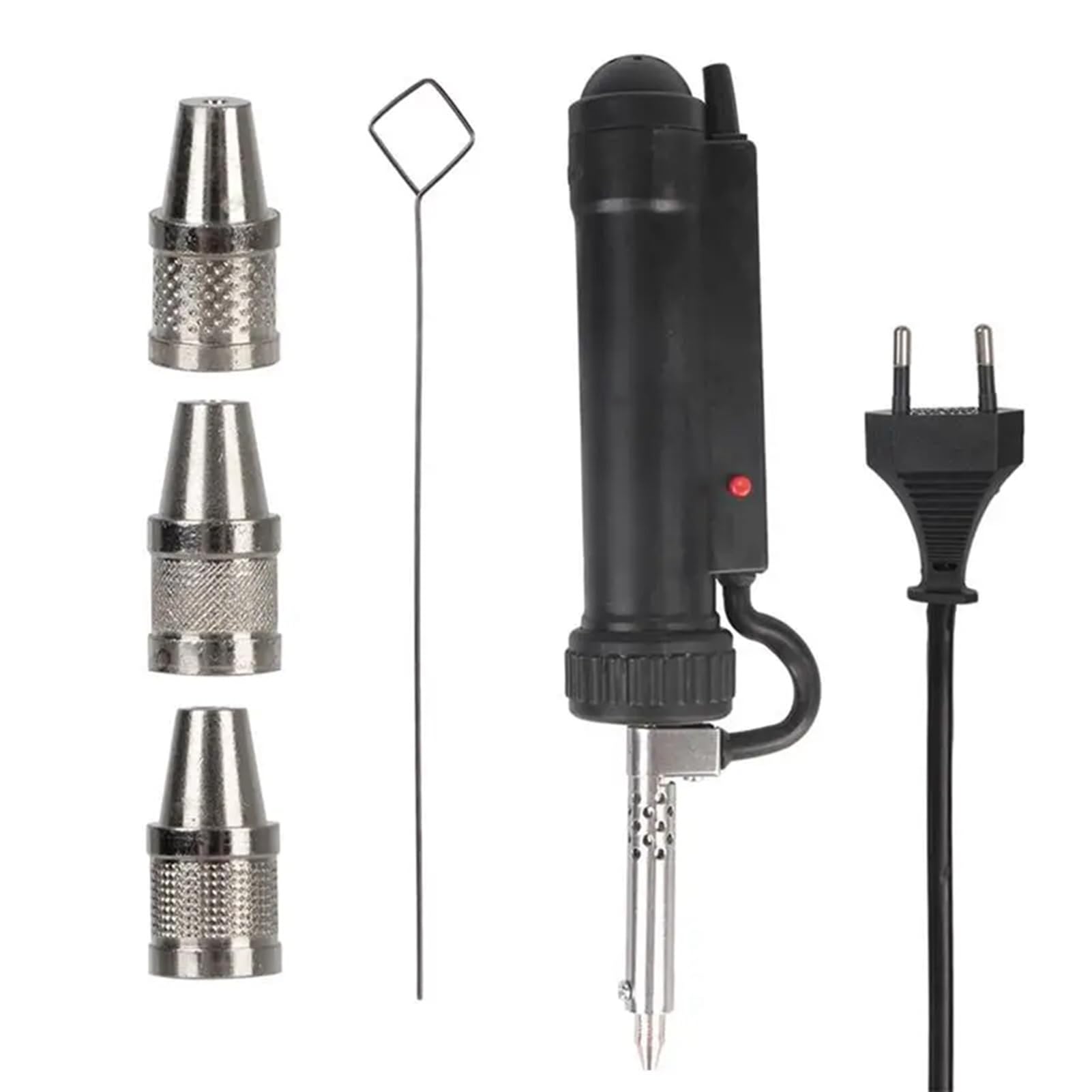 Bomba desoldadora automática con ventosa de soldadura eléctrica con 3 boquillas de succión - Pistola portátil de dispositivo de succión de estaño de soldadura al vacío para