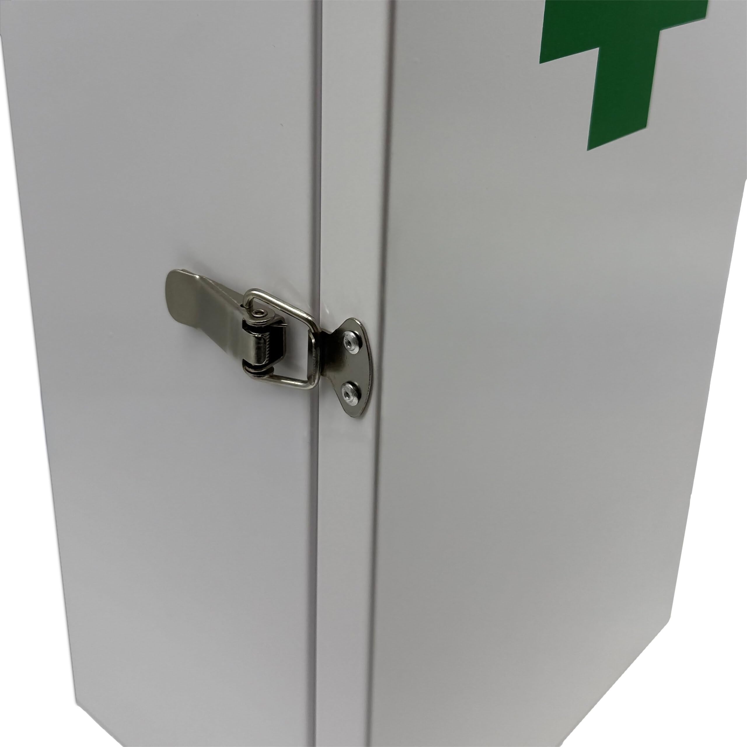 Armoire à Pharmacie Relaxdays, 3 Compartiments, H x L x P : 42 x 21 x 15,5 cm, pour médicaments, Mural, Blanc/Vert