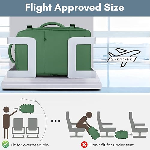 Vista 161 de Taygeer Mochila de mano para mujer, mochila de viaje de 35 litros para mujer, aprobada por aerolíneas, bonita bolsa de viaje para artículos Azul