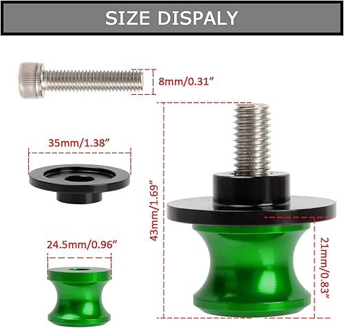 Miniatura 3 de psler 8MM M8*1.5 Universal Motocicleta Swing Arm Sliders Carretes CNC Brazo oscilante Tornillo de soporte para Z650 Z800 Z900 Z1000 CBR1000RR CBR