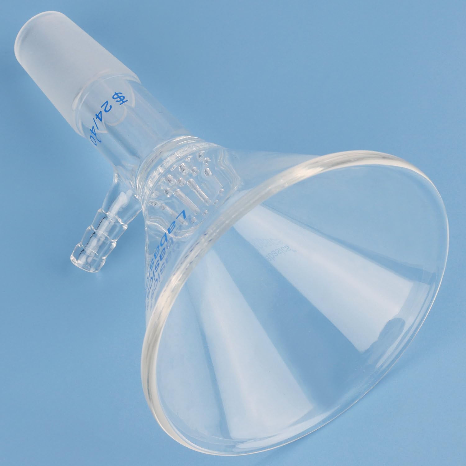 Labasics Entonnoir de Filtration en Verre Borosilicaté avec Dimension Extérieure Supérieure de 90 mm, Forme Triangulaire, Entonnoirs de Filtration en Verre avec Joint Intérieur de 24/40