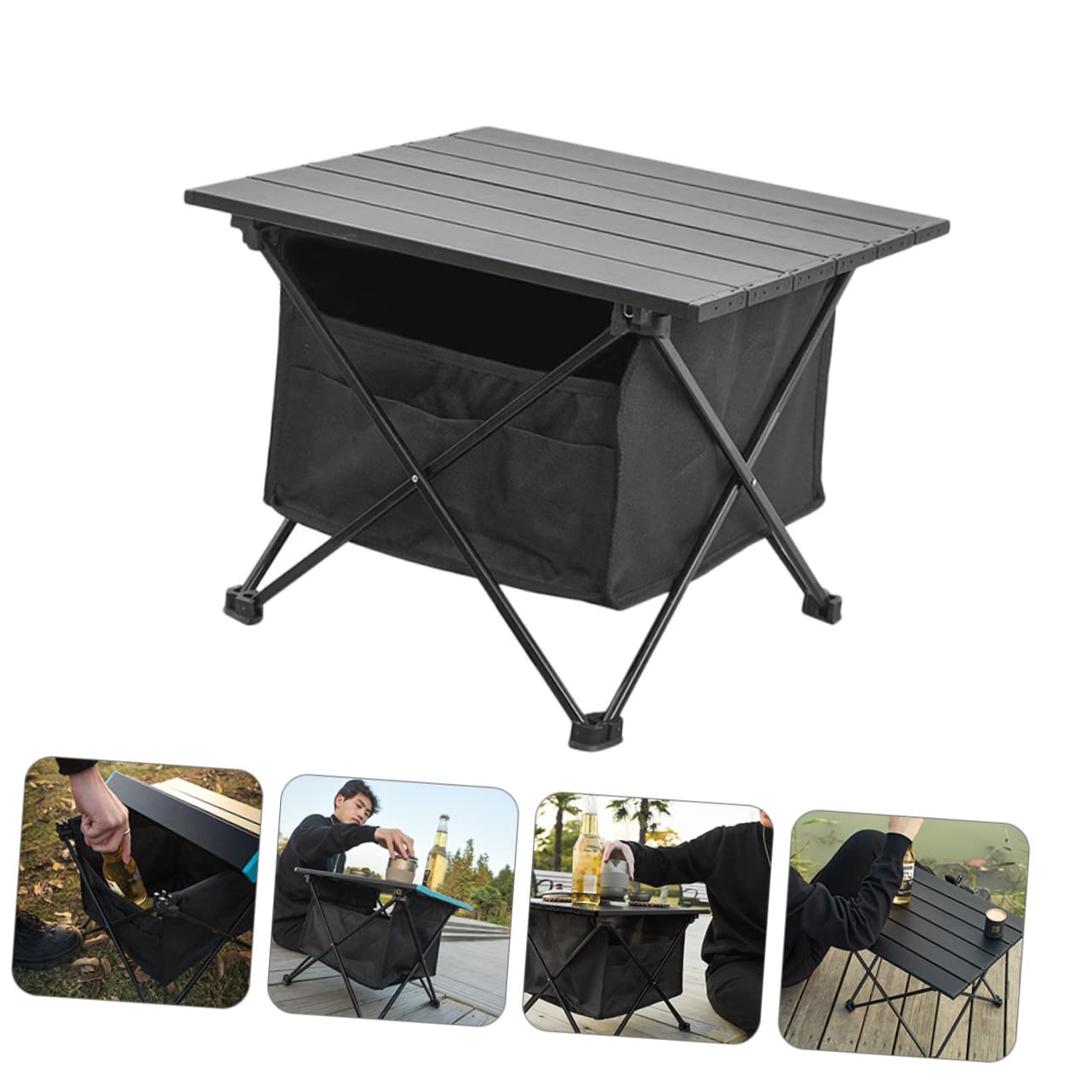 PartyKindom Tavolo per Barbecue e Picnic Accessori con Custodia per Spiaggia e Facile Montare e Trasportare