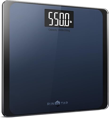 Báscula digital de baño de 550 libras para peso corporal con plataforma ultra ancha y pantalla LCD grande, báscula precisa de alta precisión con