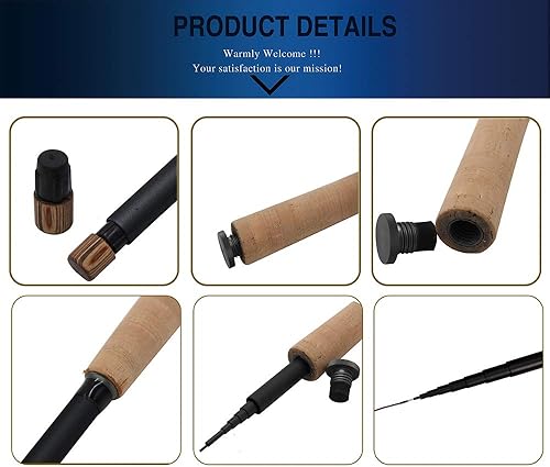 Miniatura 9 de 1213FT Tenkara Rod Kit 30T Fibra de Carbono telescópica Fly Fishing Rod Combo con Furled Line Moscas