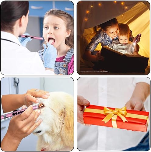 Miniatura 7 de Aokin Luces de bolígrafo médico para enfermera, médico, linterna médica LED reutilizable con medidor de pupila y regla, luz blanca, oro rosa