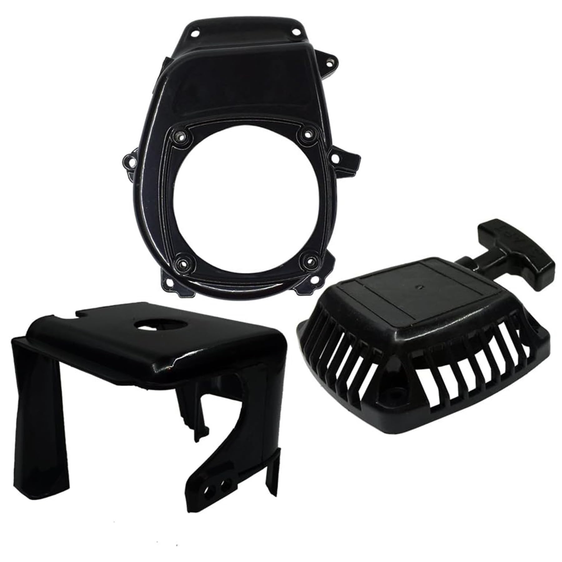 FLMLF Black RC Cover Kit (Pull Starter+Cylinder Cover+Side Cover+Screws) for 23CC-30.5CC Zenoah Chongyang TS ROVAN Baja Losi 5ive-T DBXL