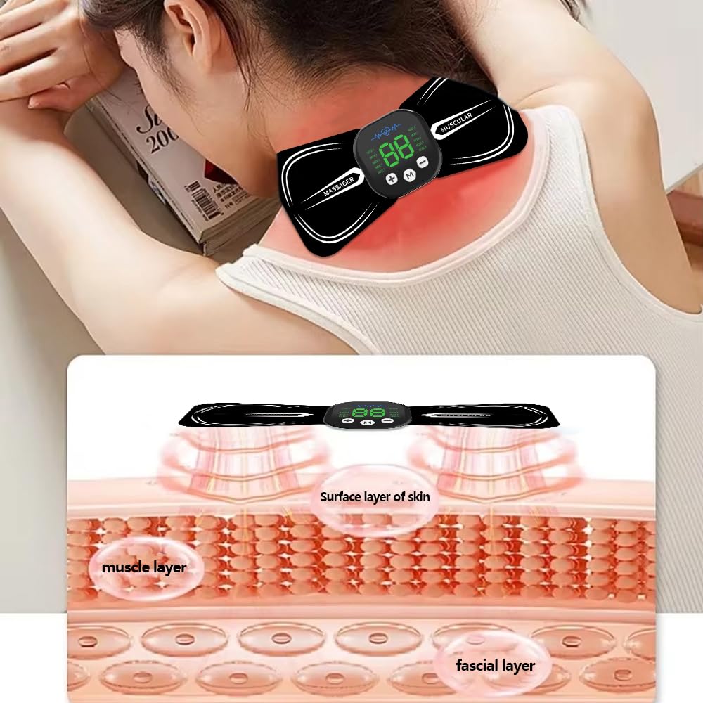 Massaggiatore Collo Cervicale,Massaggiatore Mani Artrite 2pcs,Dispositivo di Allenamento EMS,Massaggio Corpo intero,10 modalità 29 livelli di intensità,Wireless Conveniente,Aliviare il dolore Muscol