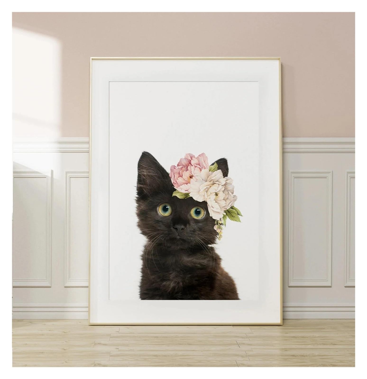 Tableau deco nature chaton mignon avec affiche art murale pour enfant