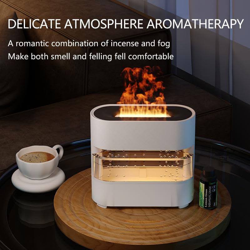 Image of Smart Ultrasonic 300ML Flame Humidifiers for Bedroom, 28 dB Quiet Supersized Cool Mist Air Humidifiers for Large Room, Baby Nursery, Plant, Indoor, Night Light, Easy to Clean, Precise Humidity Control