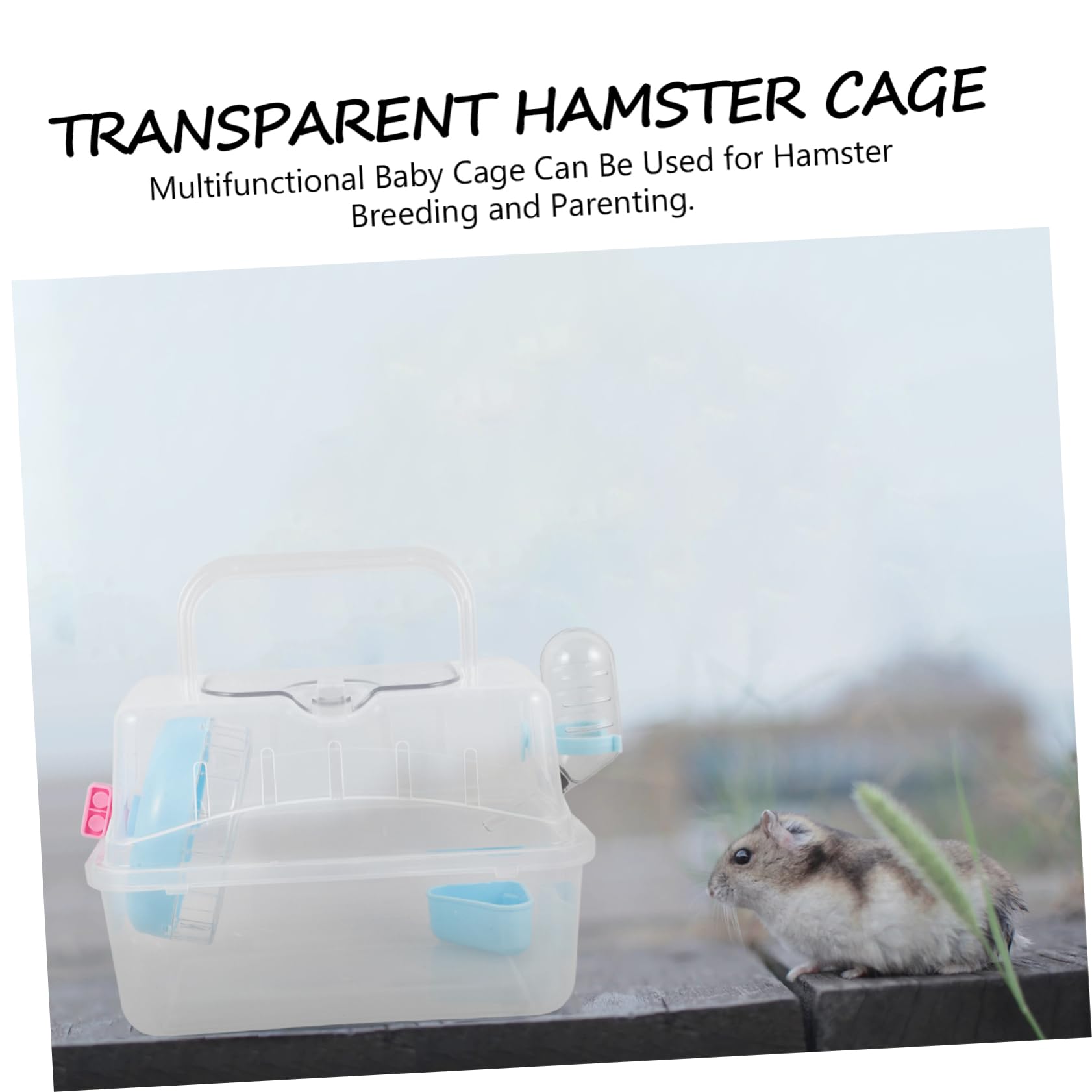 HANABASS 4piezas Transportín para Hámster y Pequeñas Mascotas Jaula Portátil Transparente Resistente y Multifuncional para Viajes para Cobayas y Chinchillas Diseño Práctico y