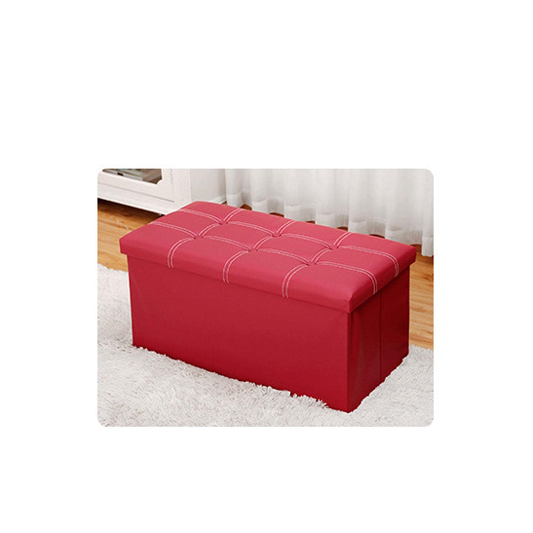 Repose-pieds ottoman pliable en cuir haut de gamme pour intérieur élégant