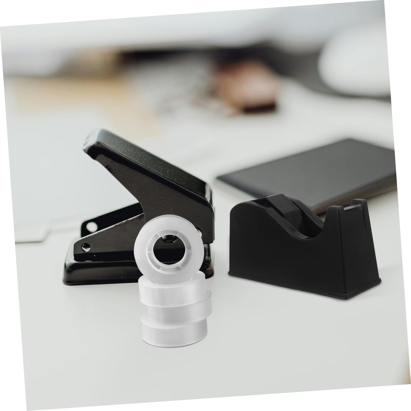 PACKOVE 2 Pezzi Dispenser Nastro Adesivo Doppio Uso per Pezzi Piccoli e Grandi con Base Antiscivolo e Taglio Preciso, per Materiali Artigianali e Lavoro da Scrivania