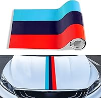 Vista 1 de 78"x5.9" Calcomanía de rayas de color DIY Modificada, impermeable, para capó, techo, defensas laterales, parrilla delantera, parachoques delantero