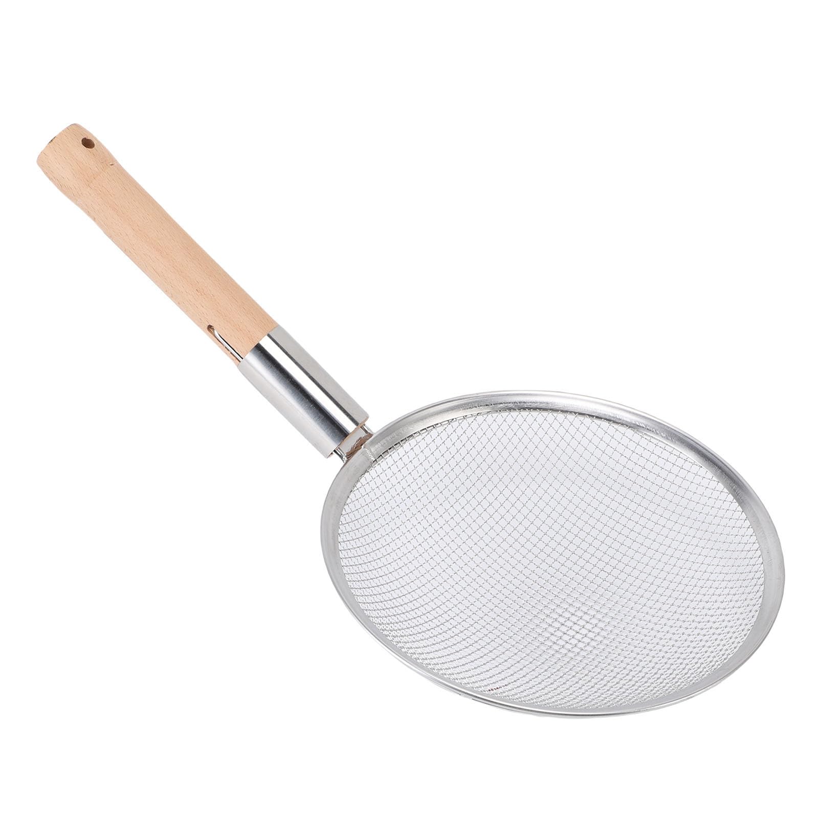 Fockety Cucchiaio schiumarola, colino a maglia fine in acciaio inossidabile 201, cucchiaio schiumarola per pentola calda da 10 pollici resistente al calore con manico in legno (28CM)