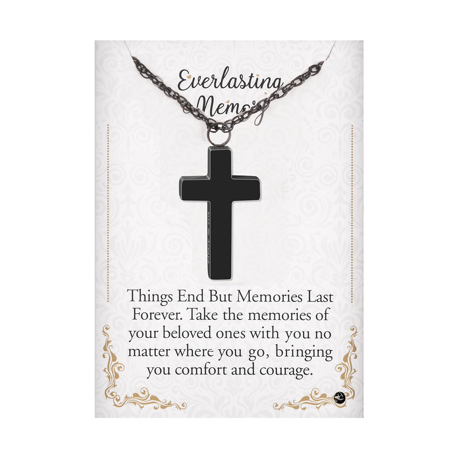 Dletay Cremation Cross Necklace for Ashes Stainless Steel Cremation Jewelry Urn Pendant Ashes Holder Memorial Urn Necklace-With Me Always