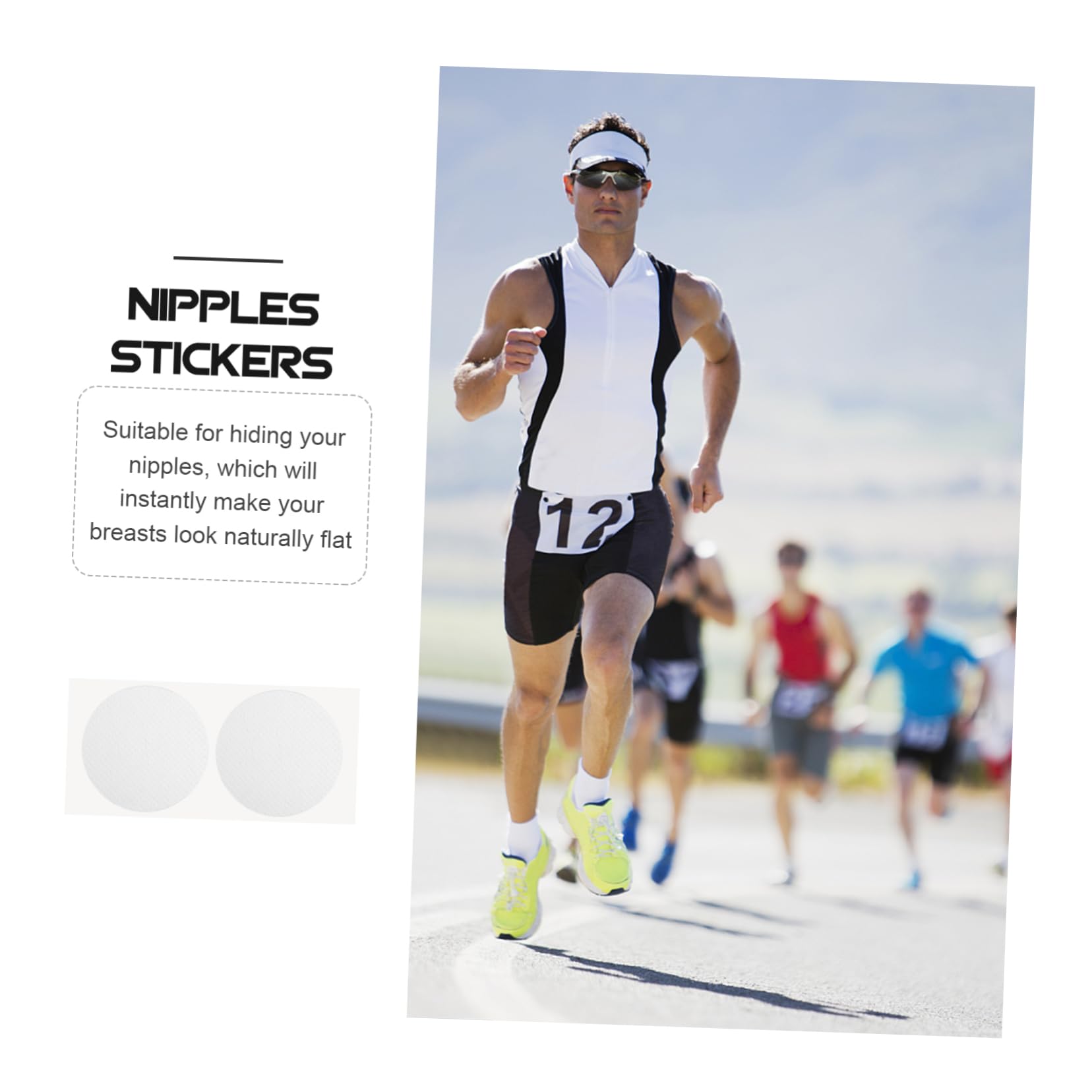 GALPADA Men's Training Supply: 50 Pair Nipple Shields for Men Cover Nipple Pads Comfortable Breathable and Safe for