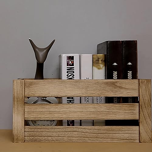 Miniatura 7 de Lawei Juego de 3 cajas de almacenamiento de madera con asa, cajas de madera decorativas rústicas de granja, contenedores de almacenamiento para